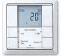 MTN6212-4019,polar white,glossy,Push-button 2-gang plus with room temperature control unit
