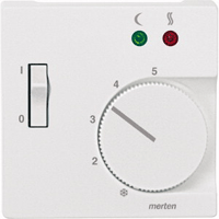 MTN535819,Central plate for floor thermostat insert with switch, polar white,System M