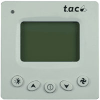 T205-4,LCD Room thermostat    5-35℃,ON-OFF/COOL & HEAT/4-SPEED FAN,220Vac,4-PIPE SYSTEM